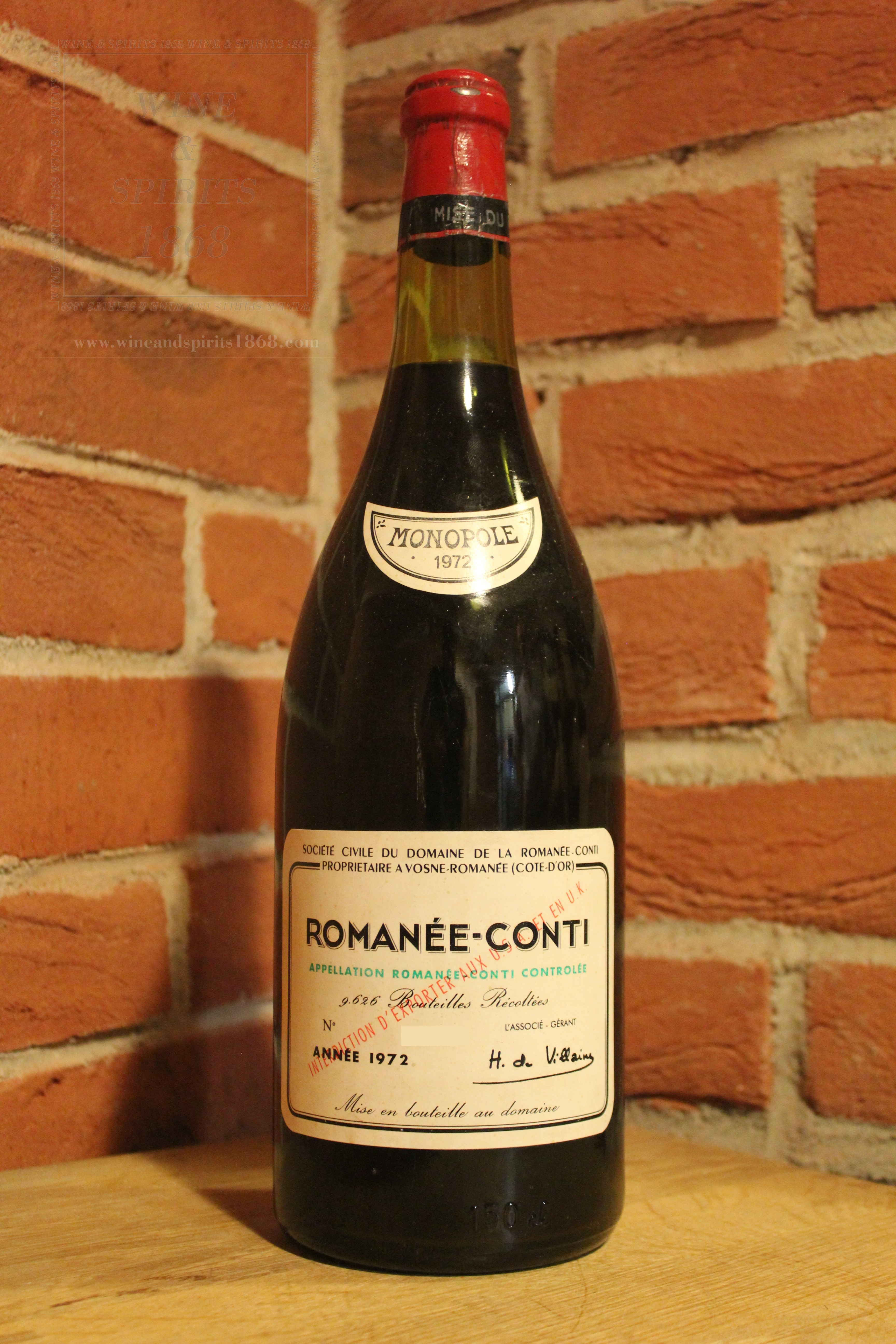 Wine and Spirits 1868 - Domaine Romanee Conti Romanee Conti 1972