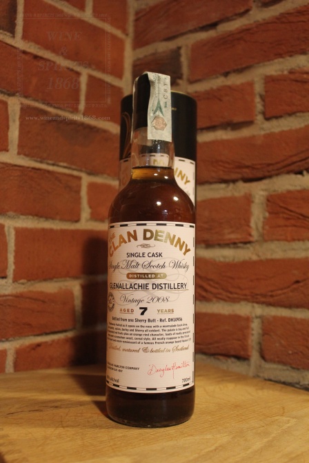 Whisky Glenallachie 7 Y.o.Sherry Butt 2008 Clan Denny Single Cas