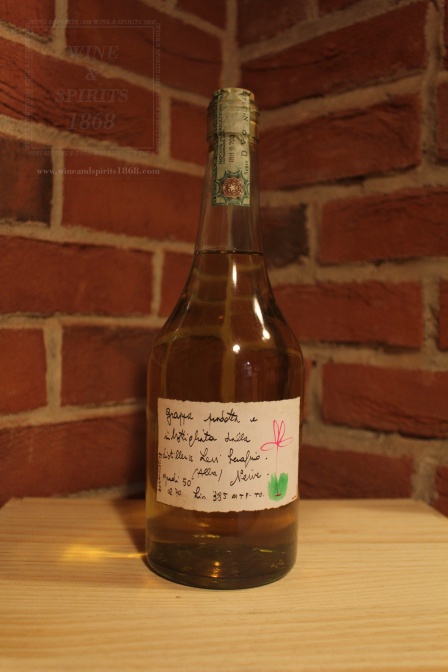 Grappa Romano Levi Erba Verde Con Fiore Rosa Etichetta Storica